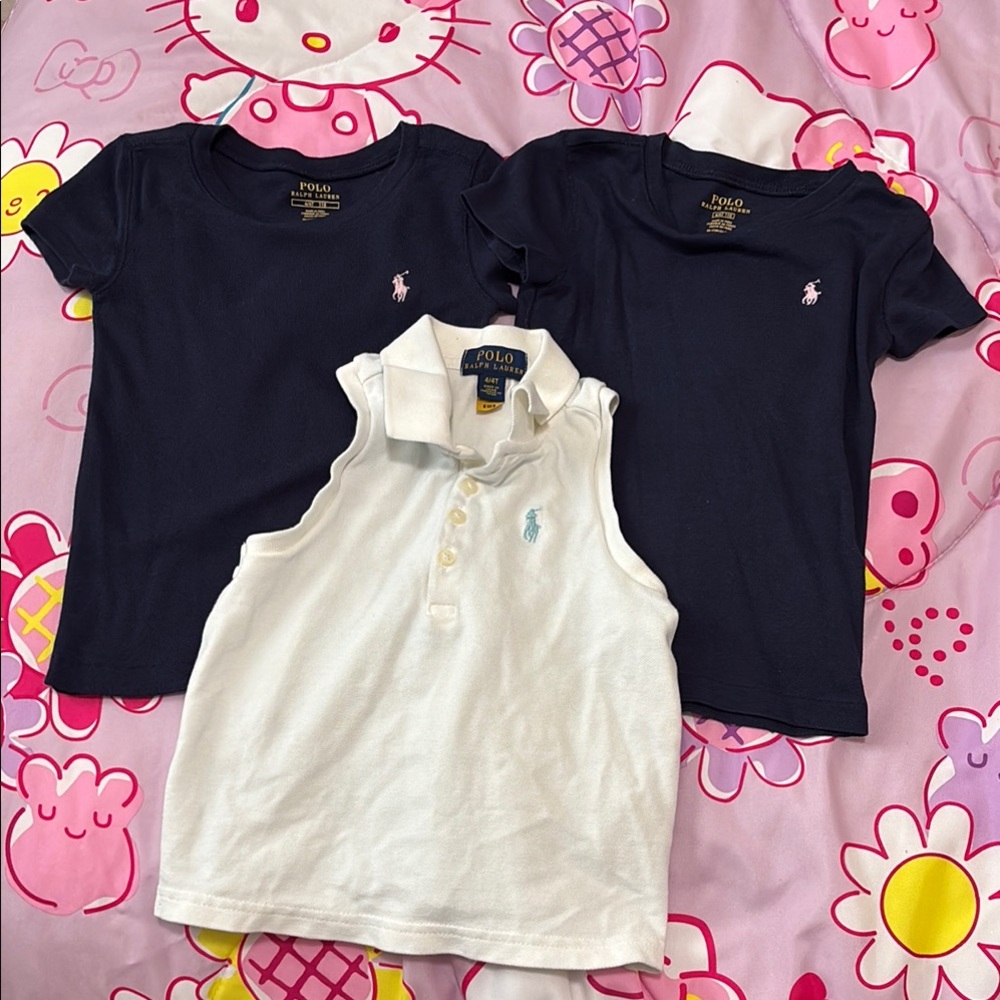 Polo by Ralph Lauren Blue and White Short Sleeve Tees